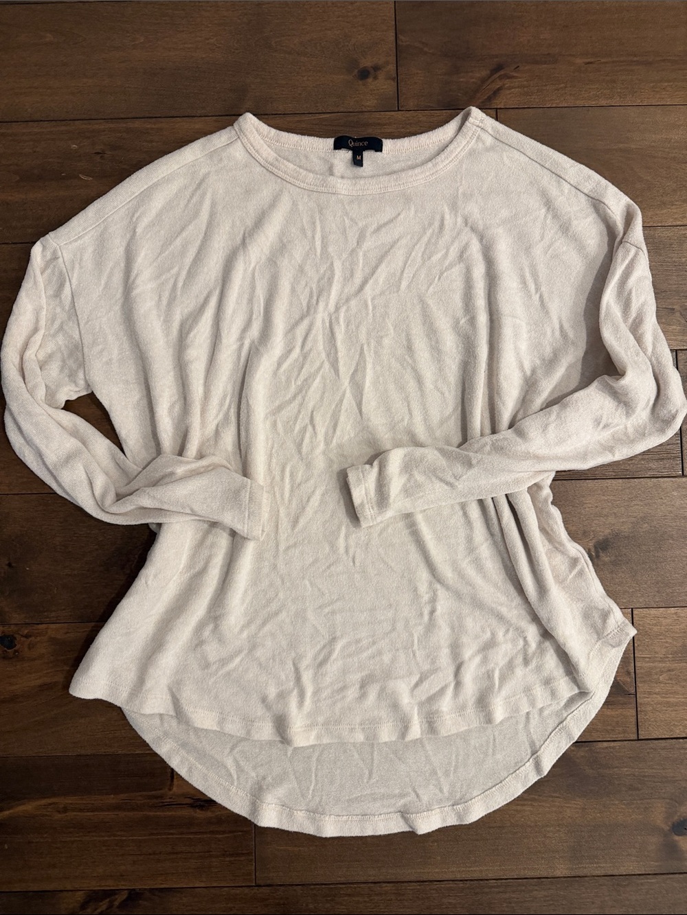 Quince Cream Crewneck Long-Sleeve Top